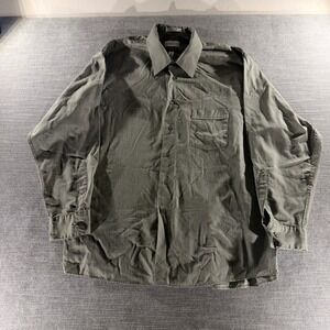 Van Heusen Button Down Shirt Mens XXL Olive Green Excellent Hampton Twill